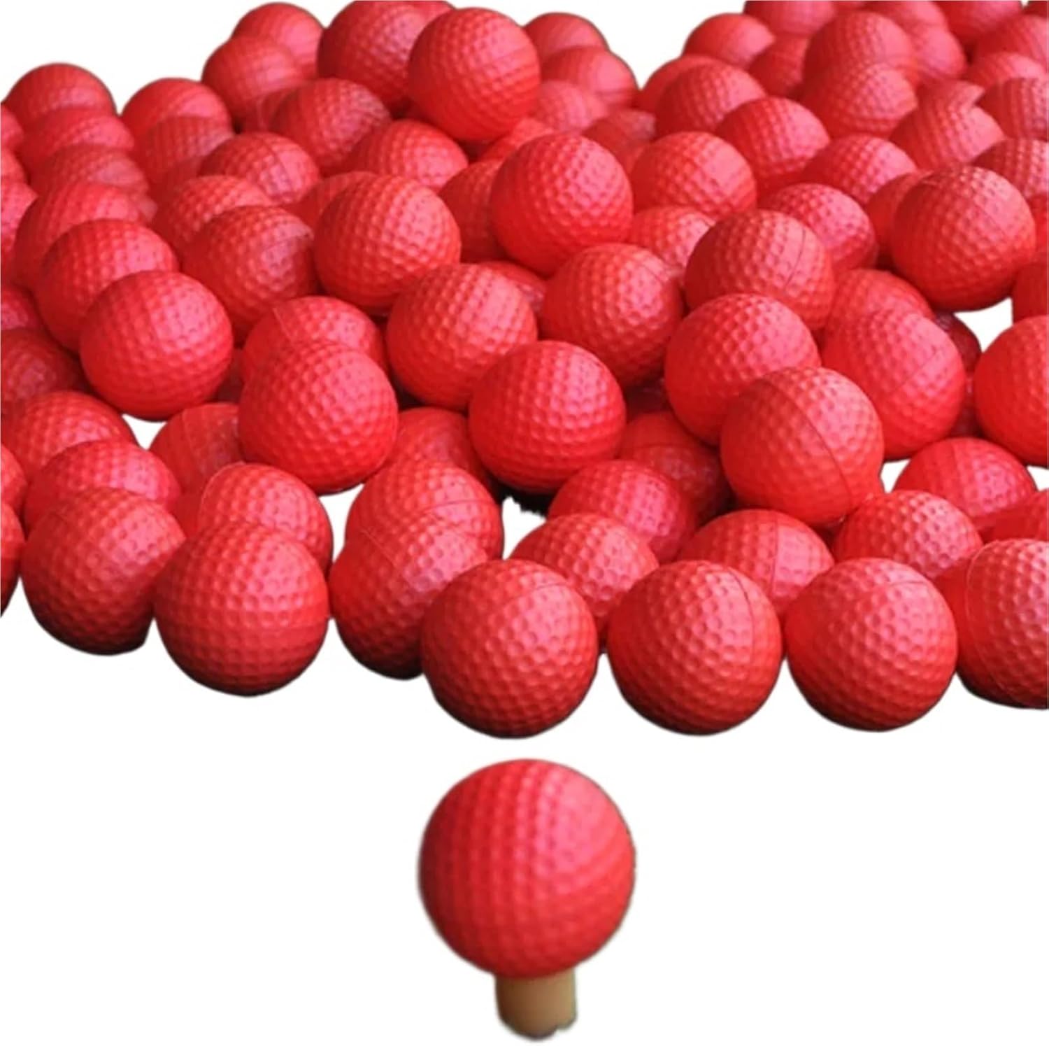 100-Pack Red Elastic PU Foam Practice Golf Balls for Indoor and Outdoor Training