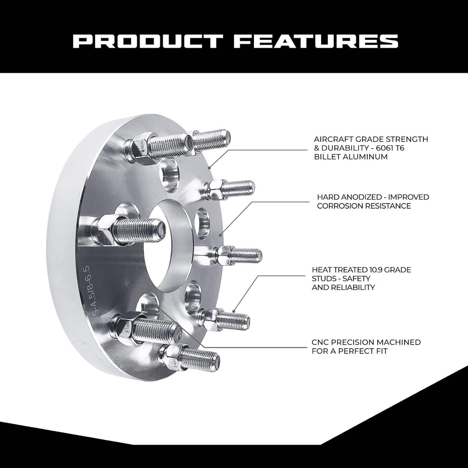 EZAccessory 2 Wheel Adapters 6x4.5 to 8x6.5 (6x114.3 to 8x165) Thickness 1 Inch