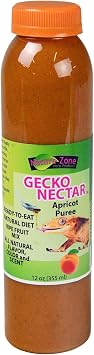 Nature Zone Crested Gecko Food - Apricot Nectar Puree, 12 oz, for Crested Geckos, Gargoyle Geckos, Day Geckos & Other Fruit Eating Geckos