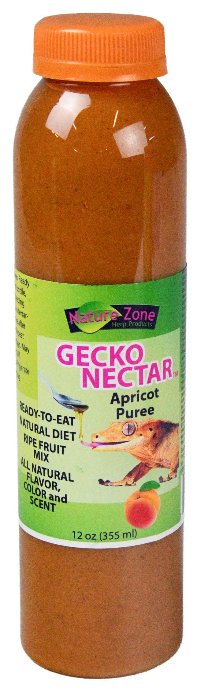 Nature Zone Crested Gecko Food - Apricot Nectar Puree, 12 oz, for Crested Geckos, Gargoyle Geckos, Day Geckos & Other Fruit Eating Geckos