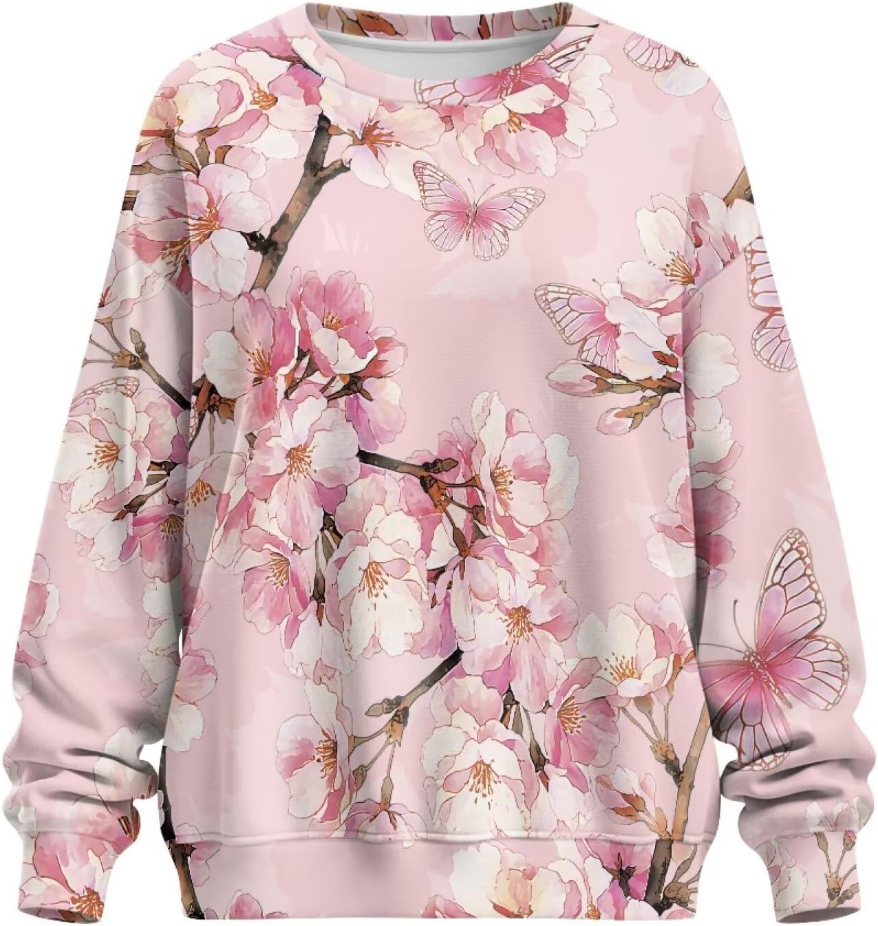 Renewold Oversized Womens Fashion Sweatshirts Women's Fashion Hoodie Sweatshirts Crewneck Casual Pullover with Pockets