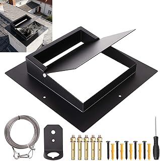 13"x13" Air Tight Chimney Damper - Double Seal Fireplace Damper Kit, Carbon Steel Chimney Draft Blocker for Wood-Burning Masonry Fireplaces Chimneys, Stops Drafts, Saves Energy & Blocks Rain/Snow