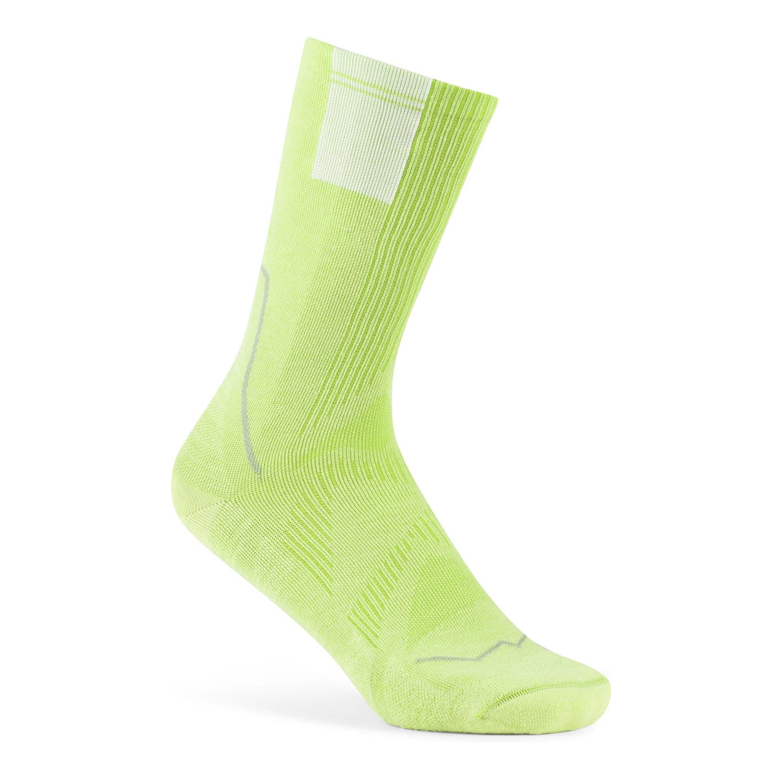 Buff Coolnet Crew Sock-lime, Green, Size S, Men