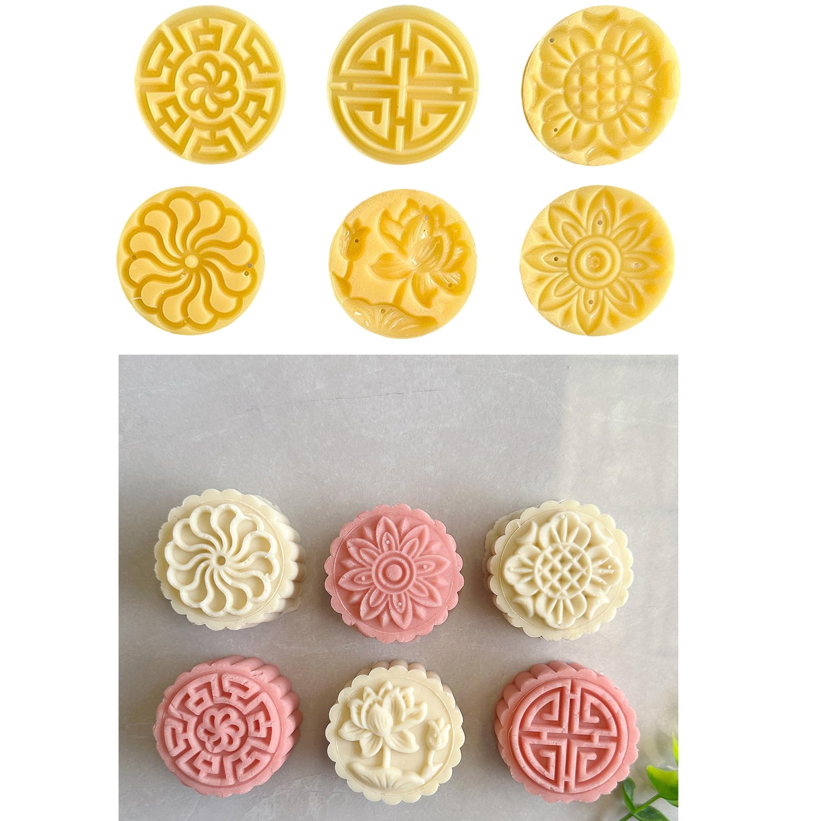 Hand Pressure Dessert Mold Flower Pattern Cookie Stamps Dessert Maker MidAutumn Festival Cookie Pastries Tool