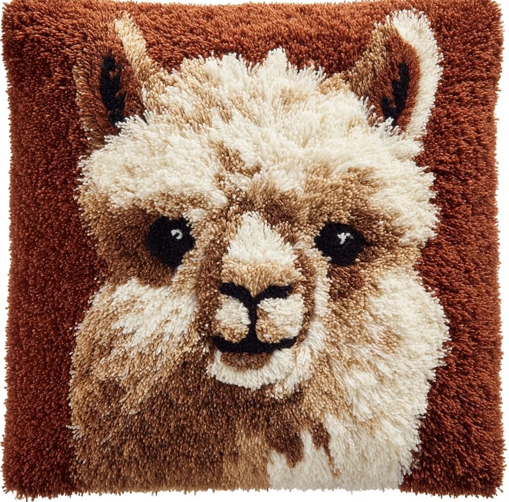 FWRTYCB DIY Latch Pillow Case Kits Alpaca Crochet Cushion Cover