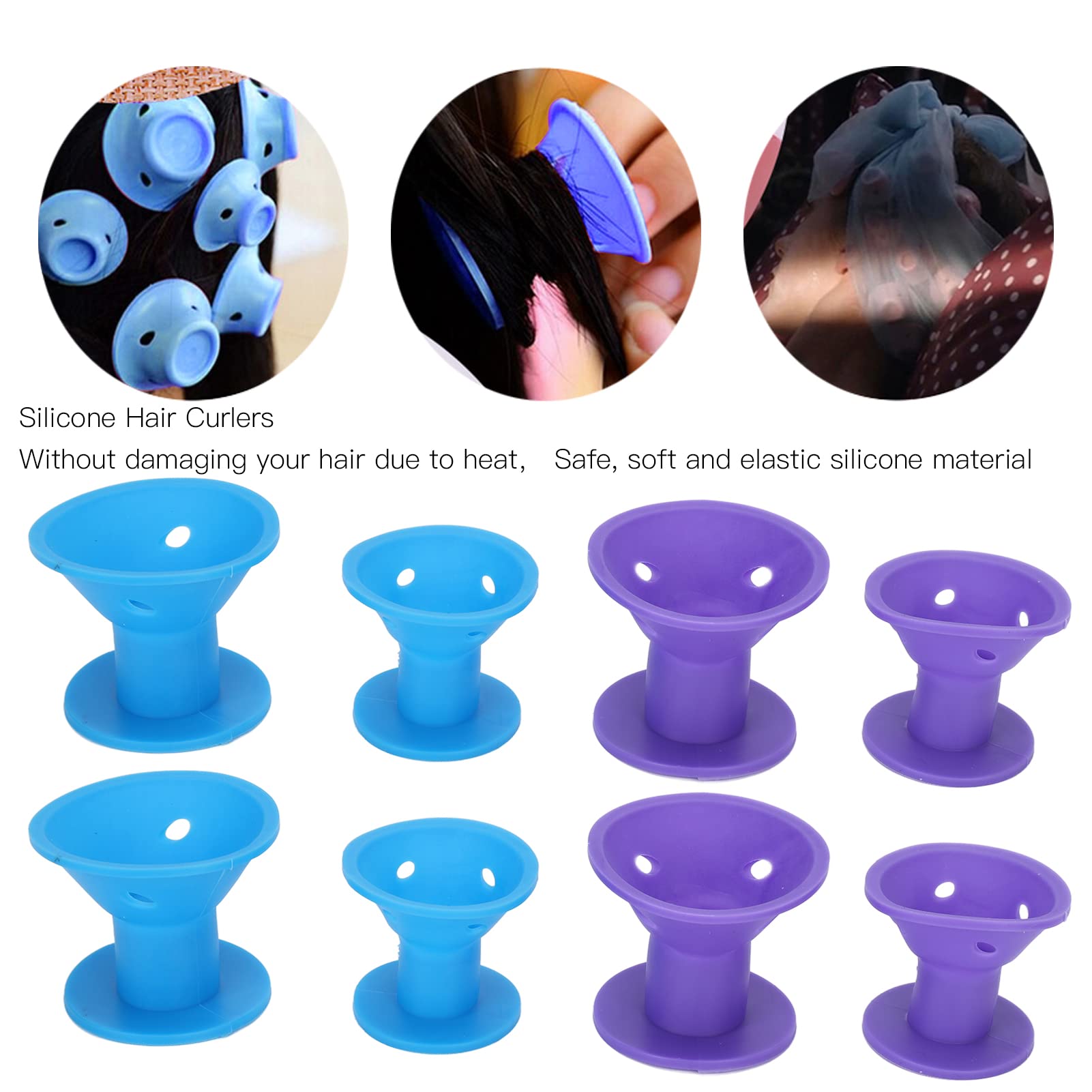 Mushroom Hair Rollers, Large Small 20pcs Silicone Hair Curlers for Long Medium Hair for Short Hair for Women - Image 3