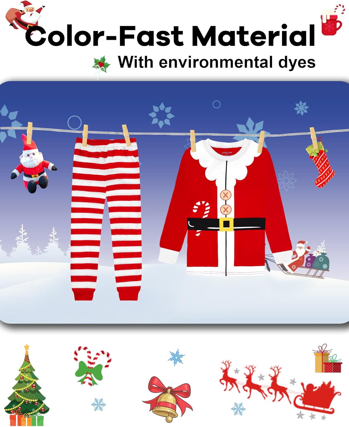 DAUGHTER QUEEN 18 Months-12 Years Boys & Girls Christmas Pajamas 100% Cotton Sleepwear - Image 7