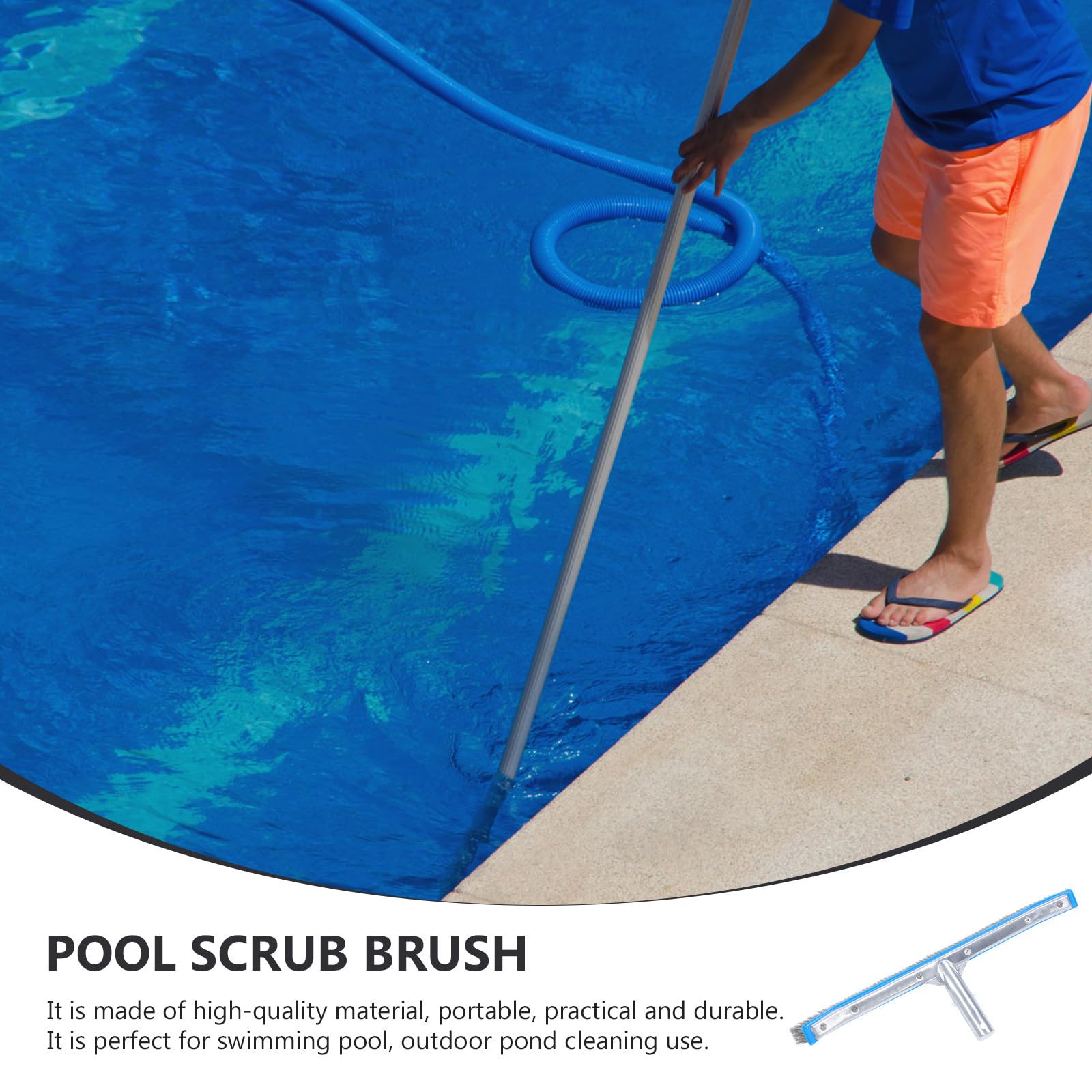 Toddmomy Kit Limpieza Piscina Cabezal de Cepillo de Alambre de Acero y Aluminio para Limpieza de Piscinas y Jardines al Aire Libre en Fiesta Verano