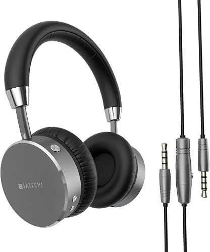 SATECHI Cuffie Wireless Bluetooth Alluminio con Bassi Potenziati Jack Uscita Audio 3 5 Compatibile con iPhone X XS XS Max XR 8  8  Samsung Galaxy S8 S7 Altri
