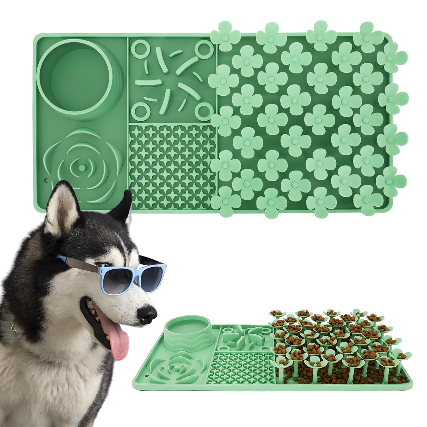 Dog Cat Slow Feeder Bowl, Silicone Lick Mat with Suction Cups