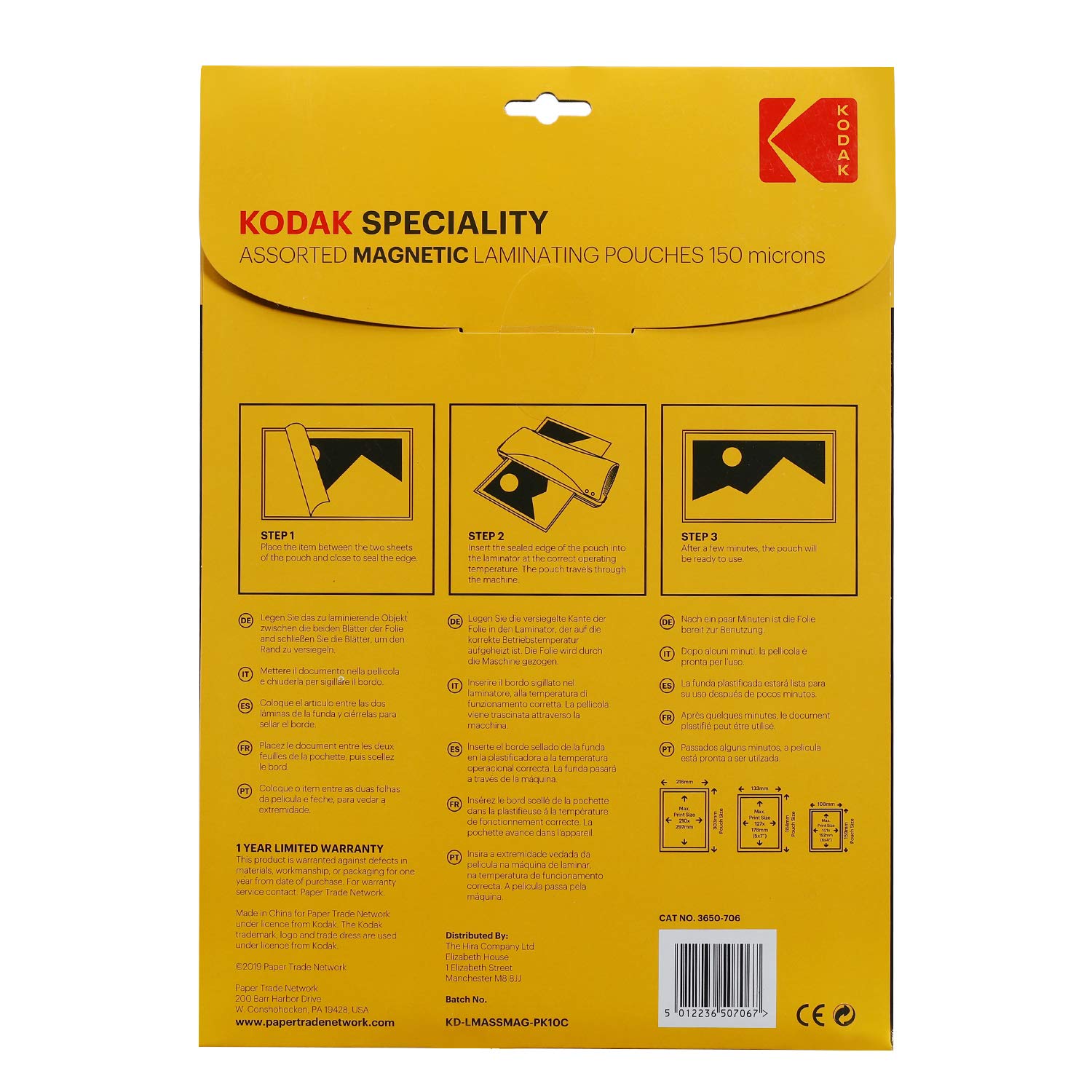The Hira Company Ltd KODAK | Magnetic Laminating Pouches | Pack of Assorted Sizes | PK 10, 3pcs x A4, 4pcs 6" x… - Image 2