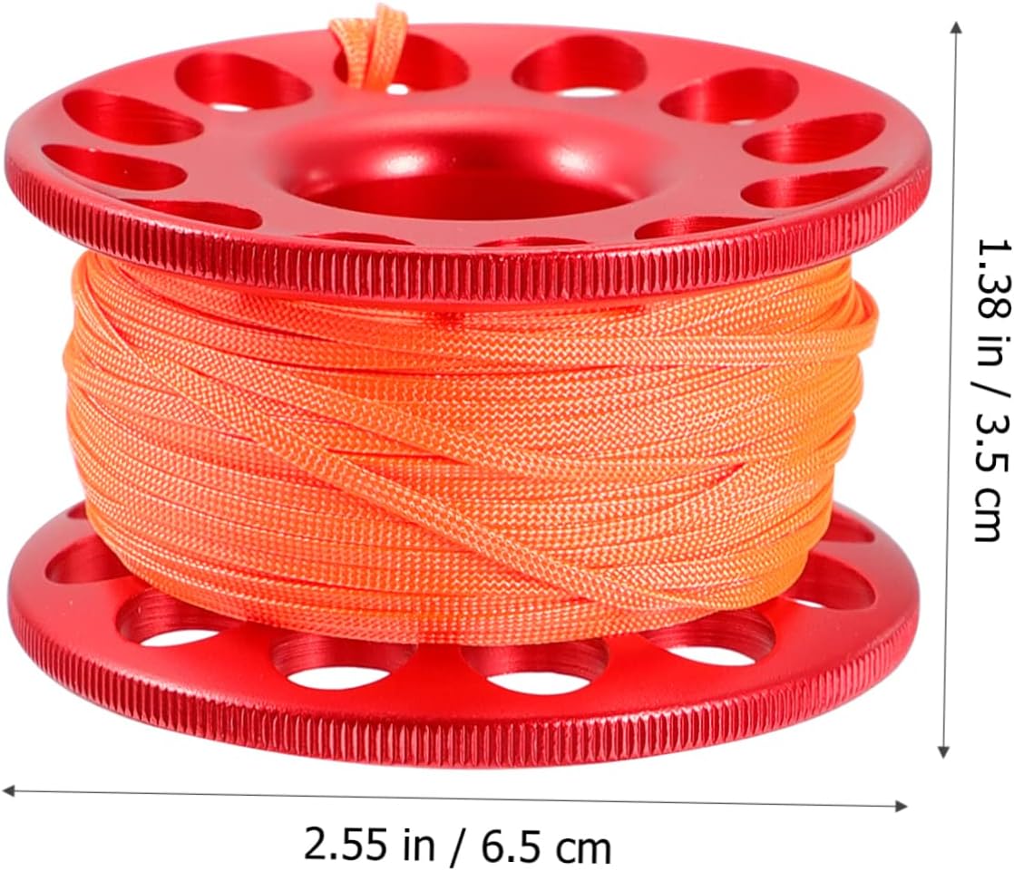 WOONEKY 1Set Diving Spool Reel with Snap Clip Scuba Finger Spool for Underwater Accessory Durable Guide Line for Cave Diving and Technical Activities