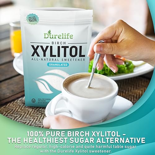 Miniatura 2 de DureLife XYLITOL - Sustituto de azúcar de 4 onzas, hecho de xilitol de abedul 100% puro, sin OMG, sin gluten, Kosher, alternativa de azúcar