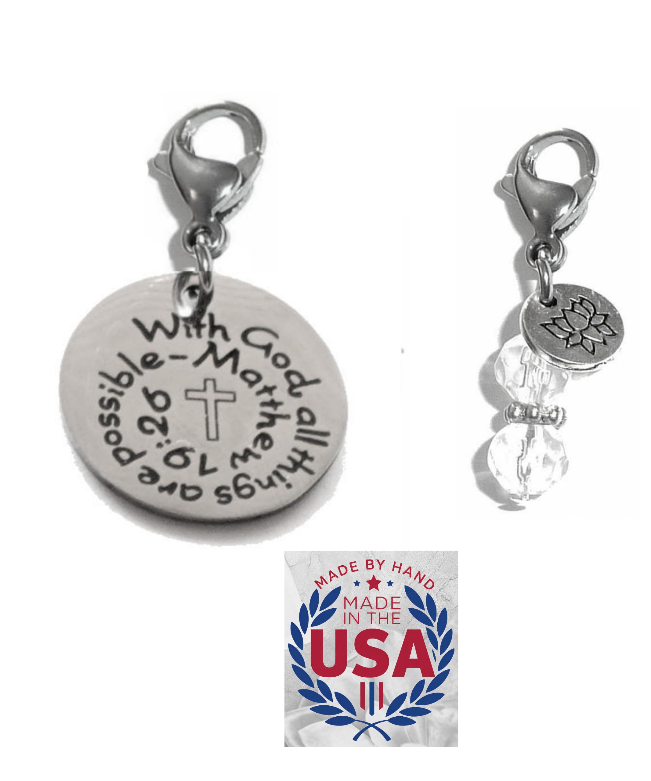 Hidden Hollow Beads Clip On Charm for Purse, Handbag, Keychain, Zipper Pull, Backpack, Jewelry Accessory, USA