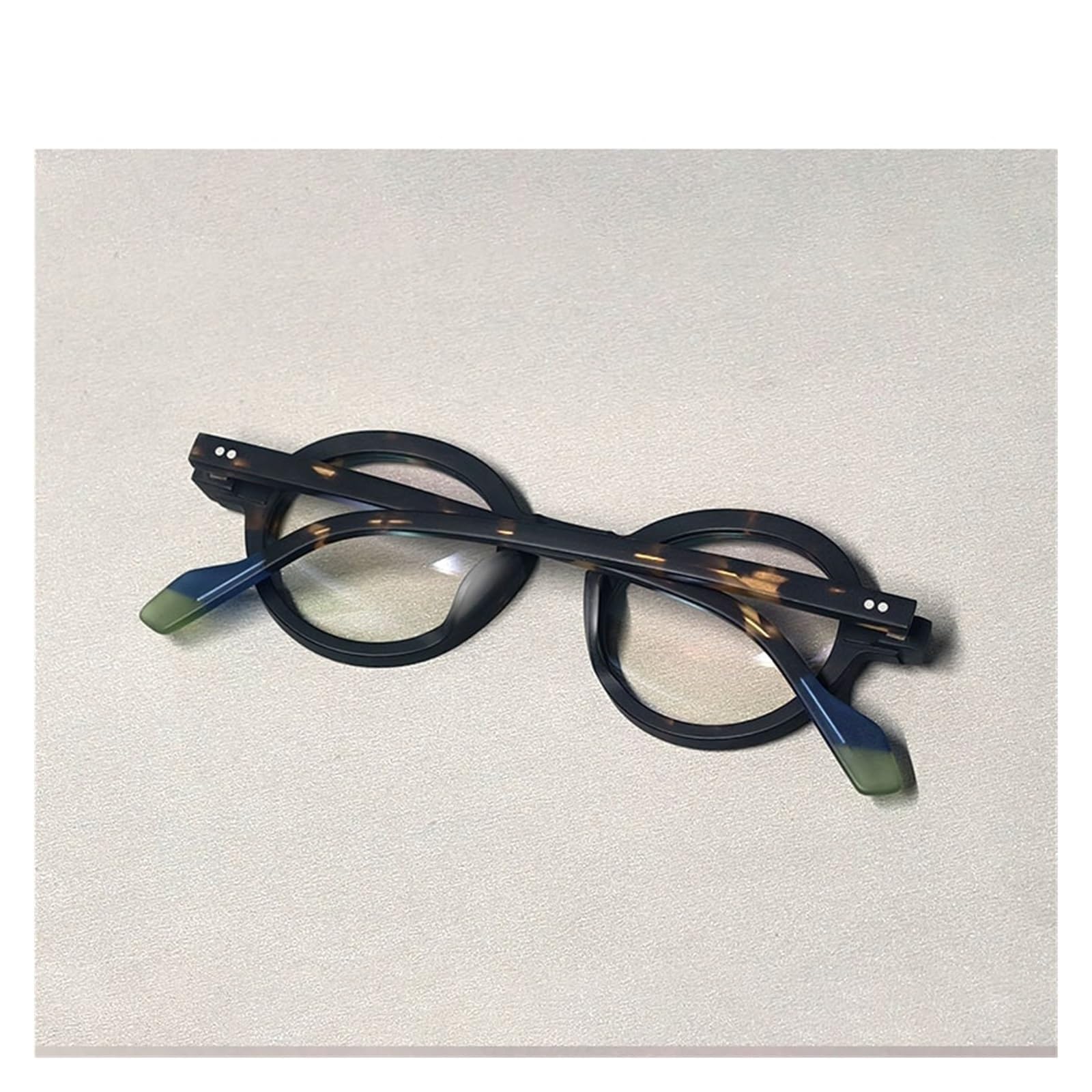 Acetat-Brille, runde Brillengestelle, große, Nicht verschreibungspflichtige Brillen, Brillen for Computer, Unisex, Lesebrille, mattiert(Rosso)