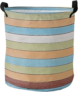 Canasta De Lavandería Grano De Madera Vintage De Color Verde Azulado Rústico Cubo De La Ropa Sucia Plegable Capacidad Grande Cesto Para Ropa Sucia Plegable, Para Baños, Habitaciones Para Niños