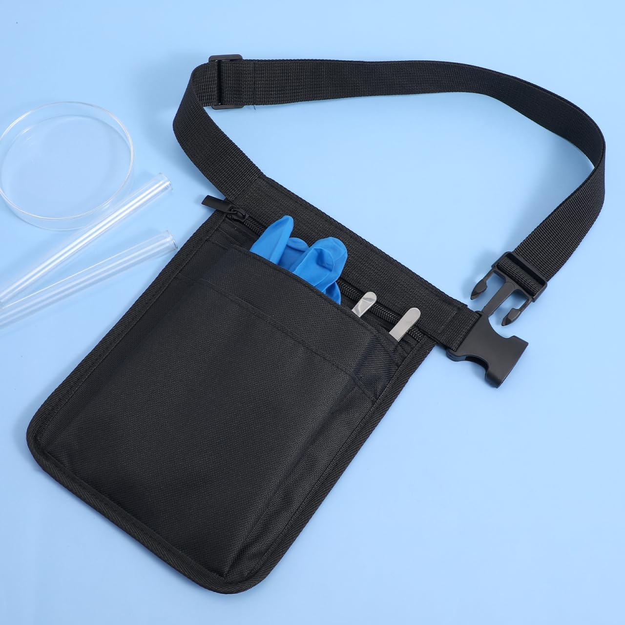 Multifunctional Tool Waist Bag with Adjustable Belt 9.84X7.48 Inch Medical Waist Pouch for Nurses Gardeners Doctors with Multiple Pockets
