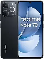 Smartphone Realme Note 70 RMX5313 8GB de RAM / 256GB. Bateria de 6300mAh e tela de 6,74" 90Hz HD+, IP54 com Resistência Militar a impactos. Cor Obsidian Black (Preto). Global Anatel