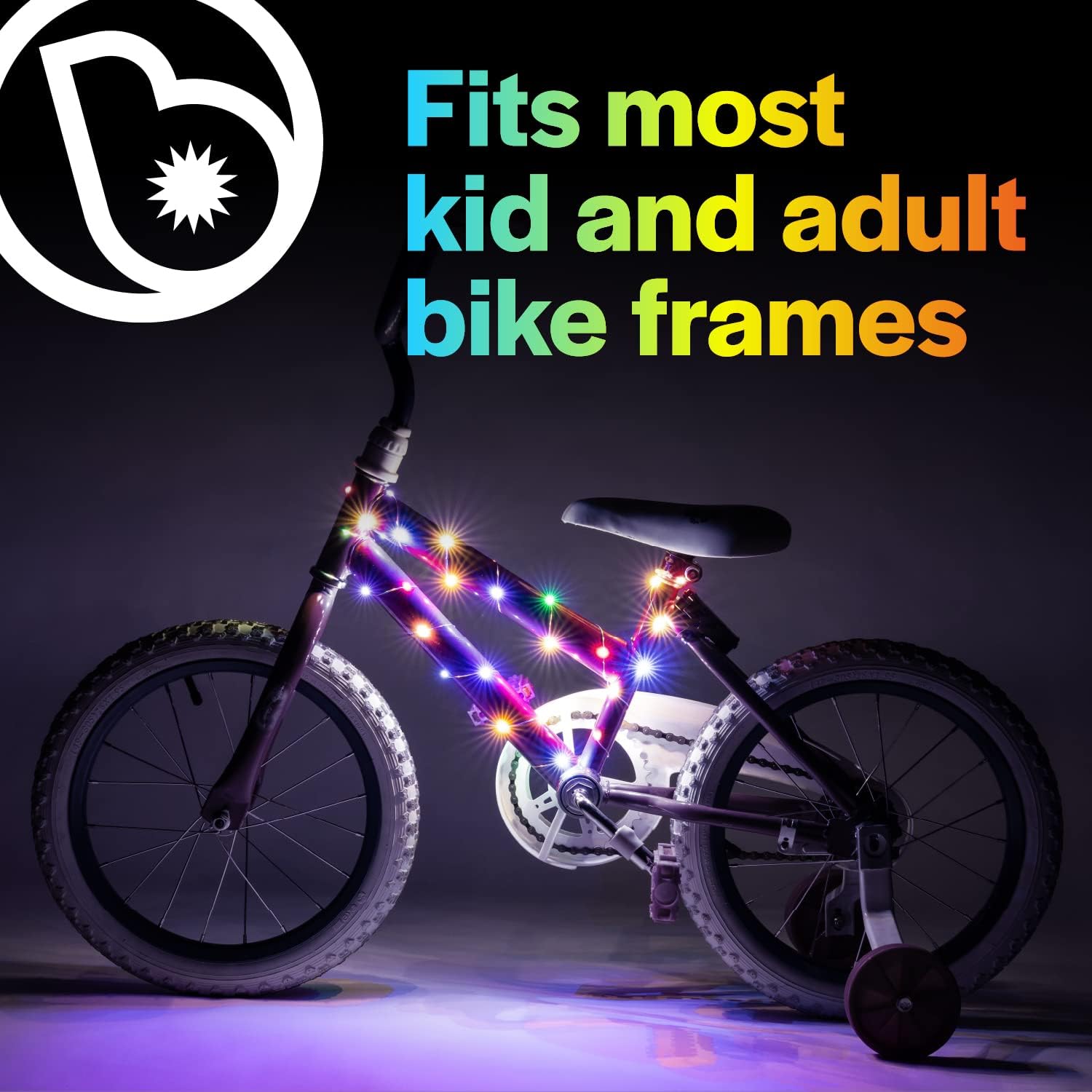 Brightz LED Bike Lights Bundle – Includes WheelBrightz LED Bike Wheel Lights, 2-Pack, and CosmicBrightz LED Frame Rope Light – Vibrant, Easy to Install, Weather-Resistant, Perfect for Kids & Adults