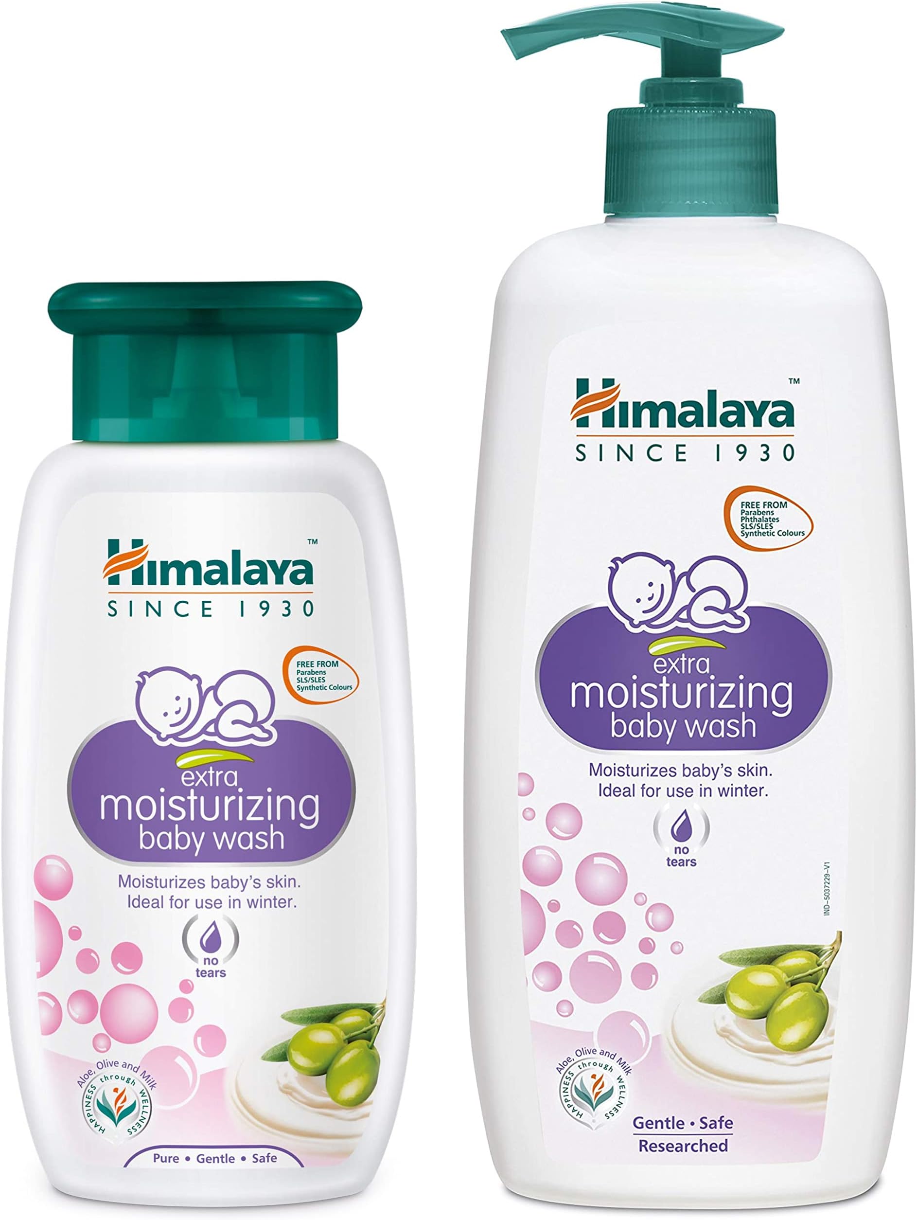 Himalaya Extra Moisturizing Baby Wash, 400 Ml&Baby Care Extra Moisturizing Baby Wash, 200Ml