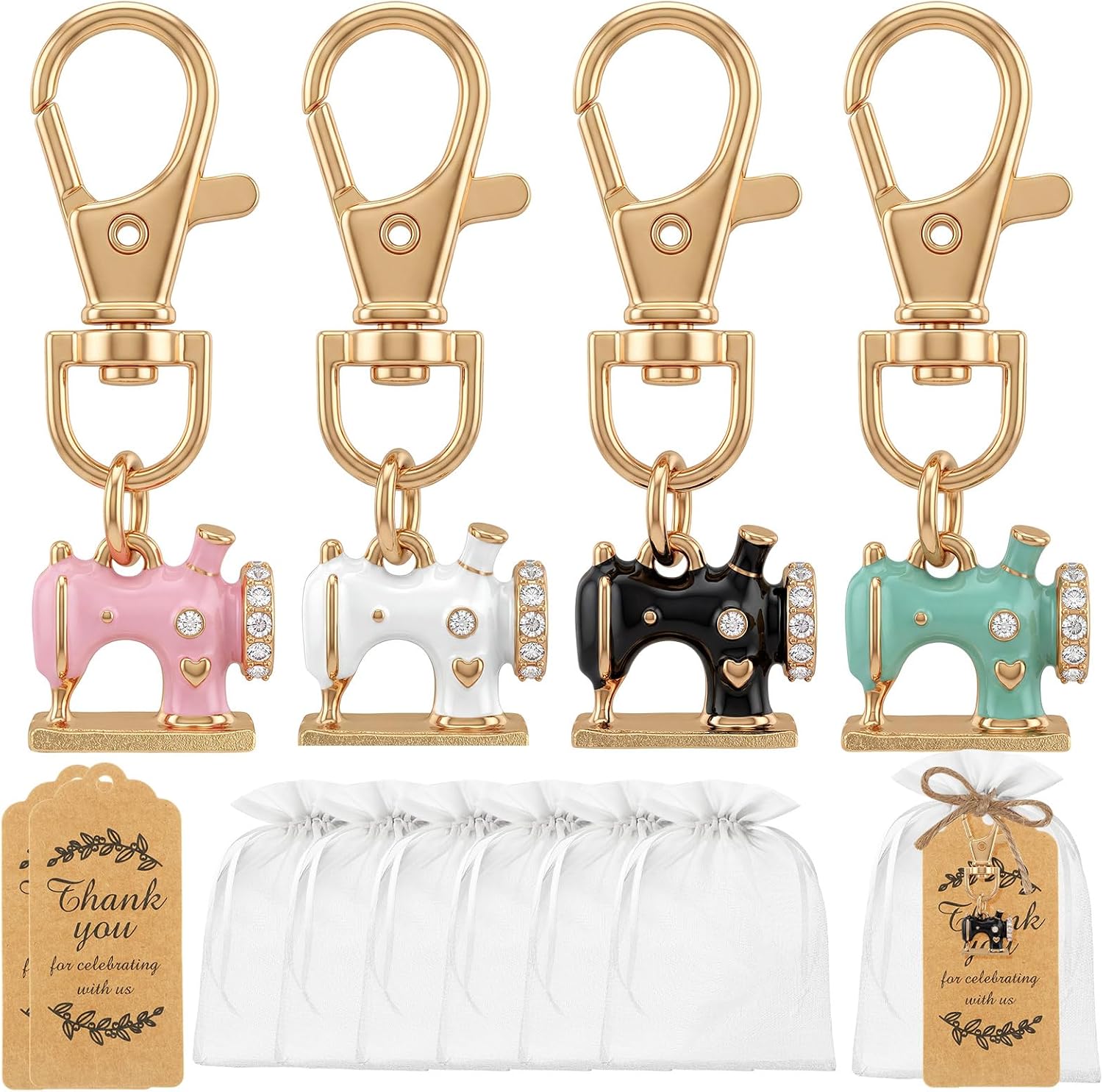 Ecation 20 Sets Sewing Machine Keychain Gifts for Sew Enthusiasts, Mom