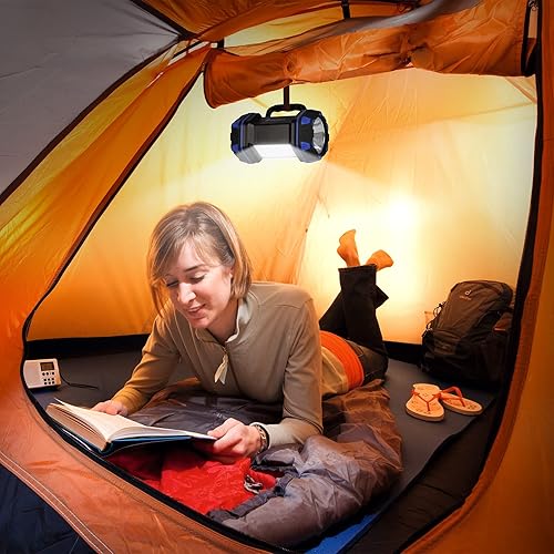 Vista 7 de Linterna de camping LED recargable, linterna de campamento de 1500 lm, 8 modos de luz, luces de campamento de capacidad 4800, luz de flash brillante