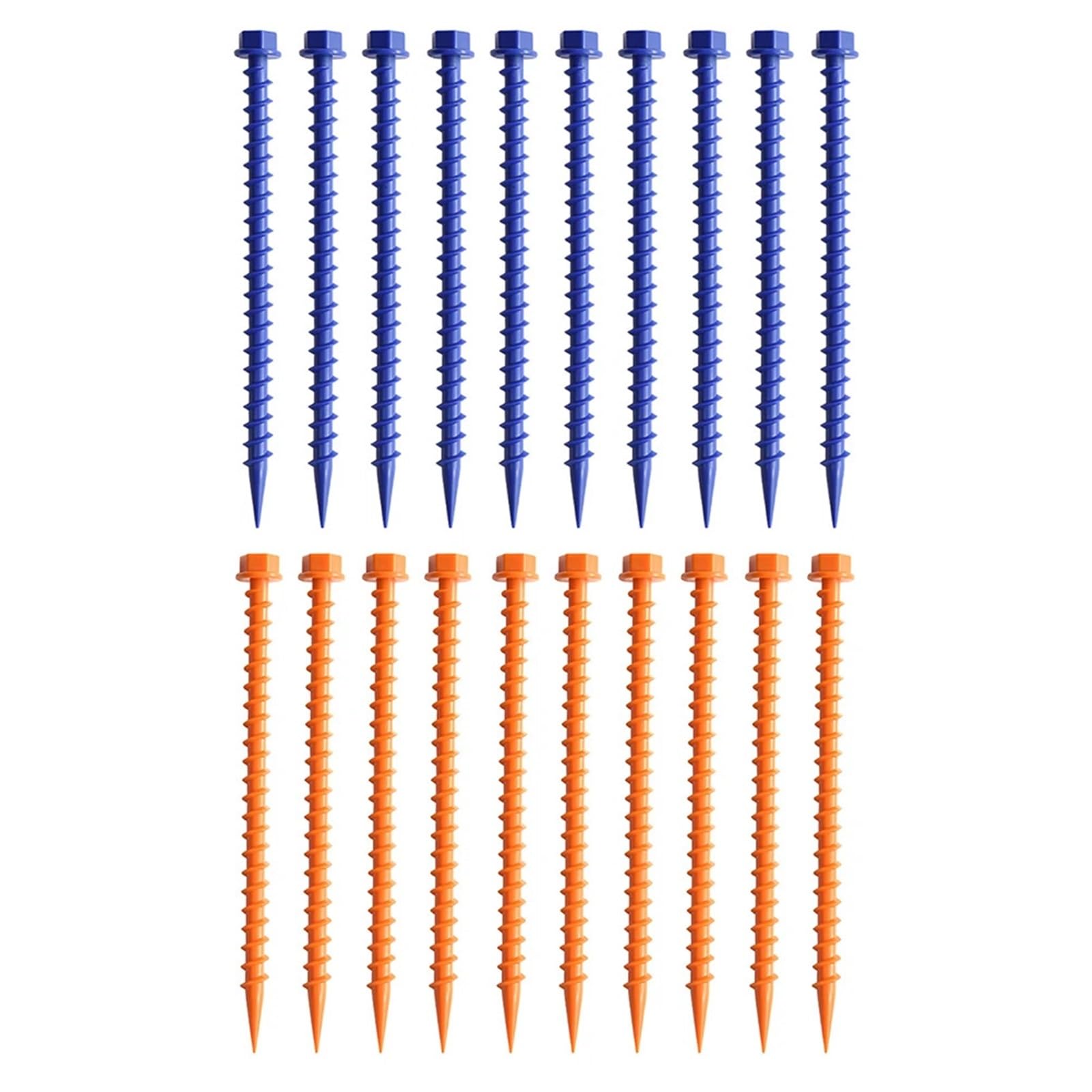 10 piquetas for Tienda de campaña, Clavos for Suelo, for césped, Terreno Duro, montañismo, Exteriores, plástico PP para Tienda(Blue)