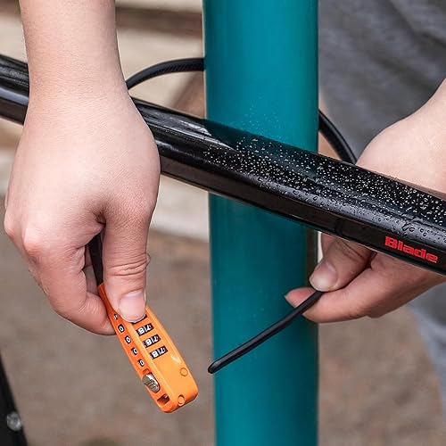 Miniatura 8 de CXWXC Cerradura de amarre con cremallera, 4 dígitos combinados para casco de bicicleta, motocicleta, patineta, esquís, snowboard, cochecito y