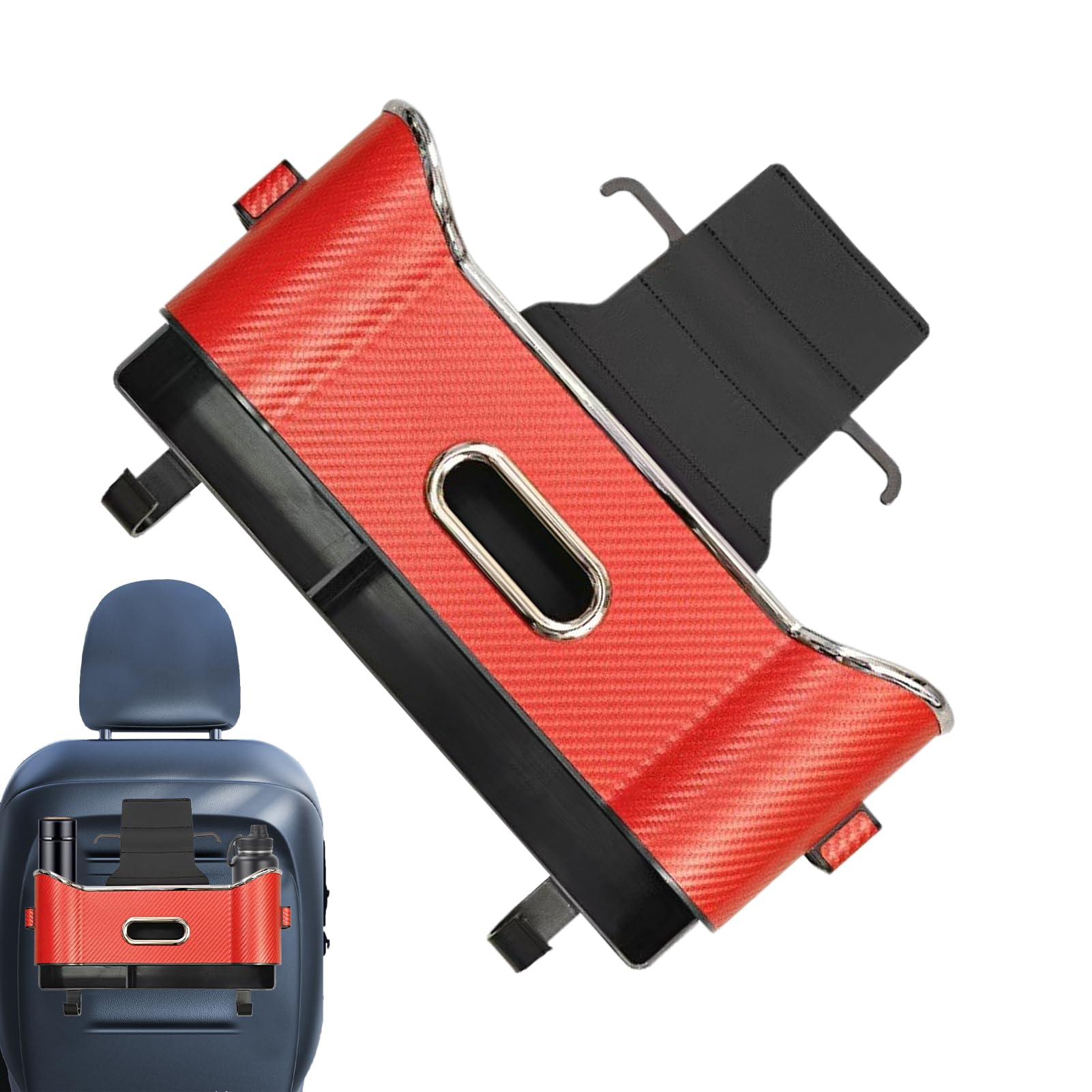 Scatola portaoggetti per seggiolino auto portabicchieri universale e tasca | Organizzatore Dell'automobile Del Sedile Posteriore Per Campeggio Fazzoletti Bottiglia D'acqua SUV Van