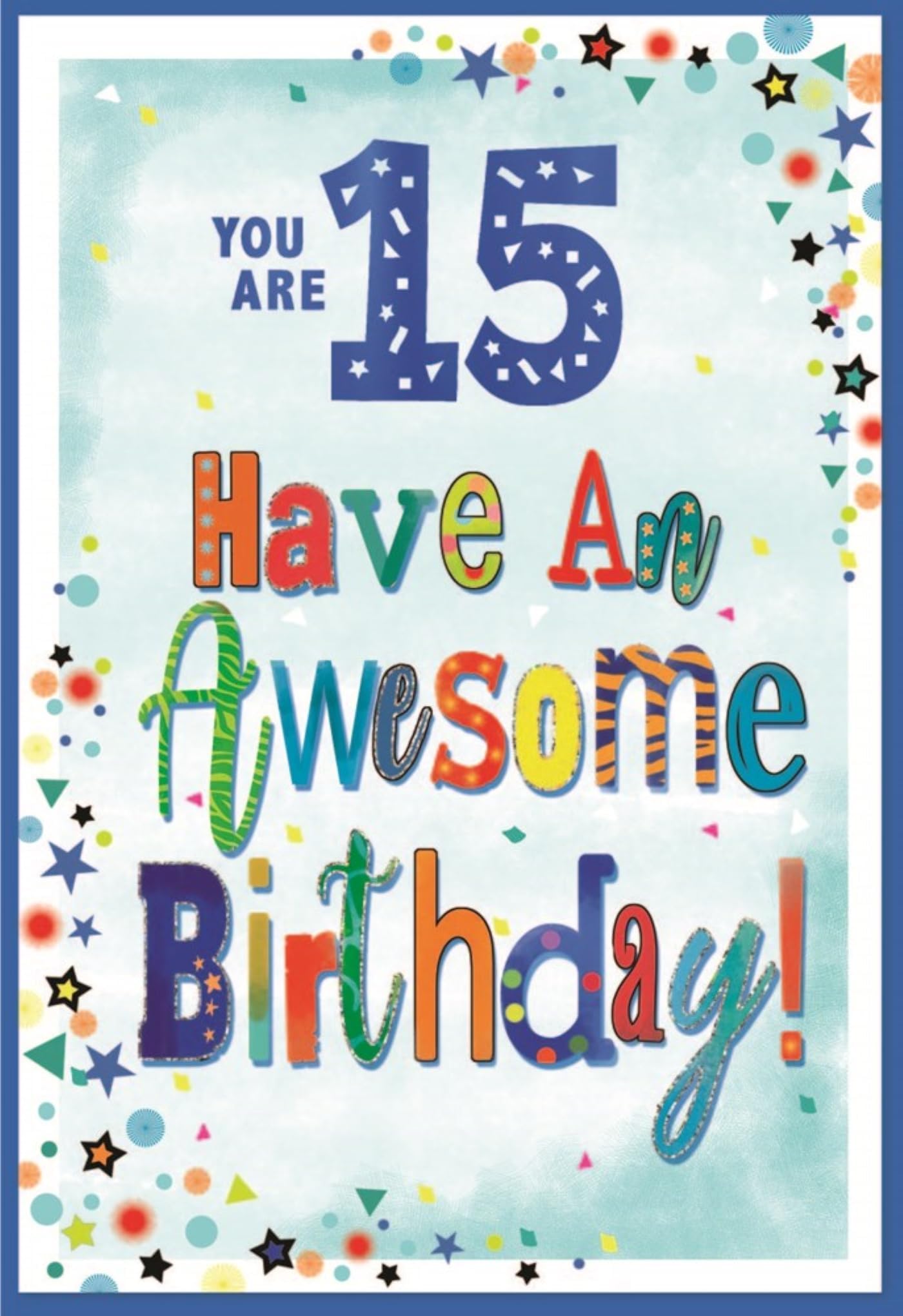Age 6 Boy Birthday Card - 6th Birthday Multicoloured Writing Stars 7 ...