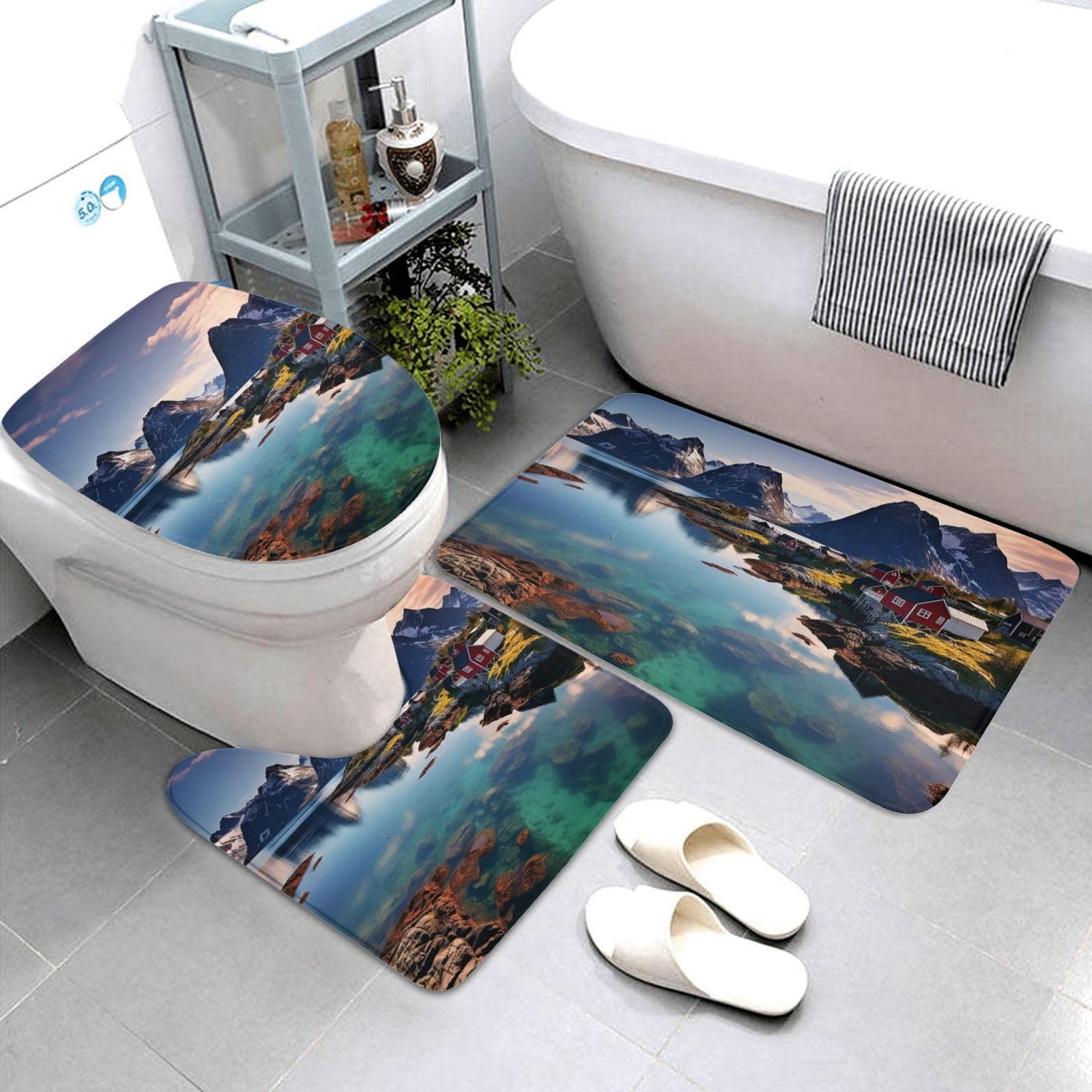 Tapis de bain îles de Norvège set complet pour le confort de la chambre