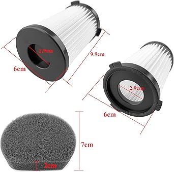 4 filtros y 4 esponjas para Aspiradora Cecotec Conga Thunderbrush 520 550 560 e Handyforce 2761 27591