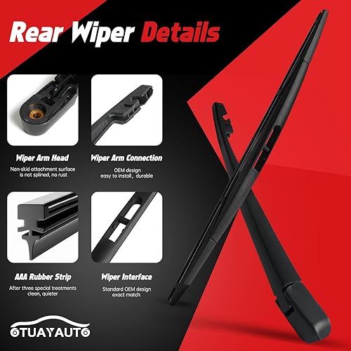 Vista 2 de Repuesto para Honda Odyssey 2005-2010, juego de limpiaparabrisas trasero - OTUAYAUTO Factory OEM Replacement 76720SHJA01 Brazo y cuchilla