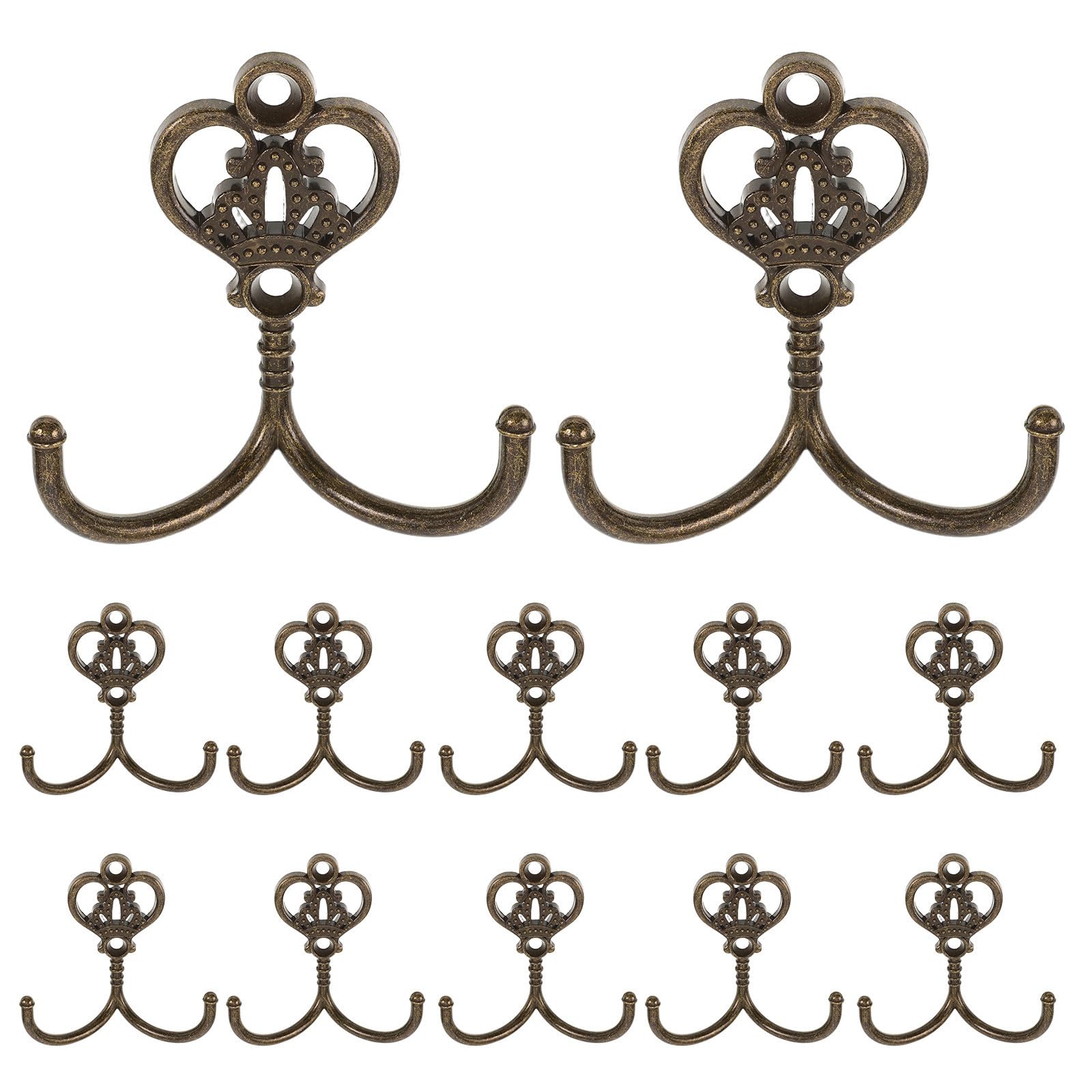 Crochet mural vintage double métal doré Valiclud porte manteau entrée