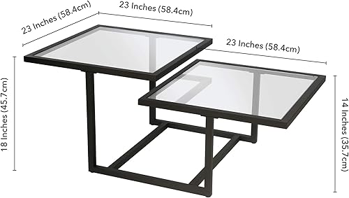Miniatura 10 de Henn&Hart Mesa de centro cuadrada de 43 pulgadas de ancho en bronce ennegrecido, mesas de centro modernas para sala de estar, artículos esenciales