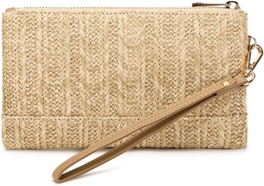 Straw Clutch Purse for Beach Summer Vacation Bag Woven Handbag for Women