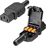 JANDECCN 2Pack 3 Pin Terminal Quick Connectors, 10A 250V IEC320 C13 Female Inline Power Plug Adapter Socket Connector