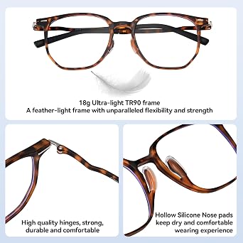 Dollger Blue light Glasses for Women Men Oversized Anti Blue Light Blocking Glasses Frame Eye Strain Computer Eyewear