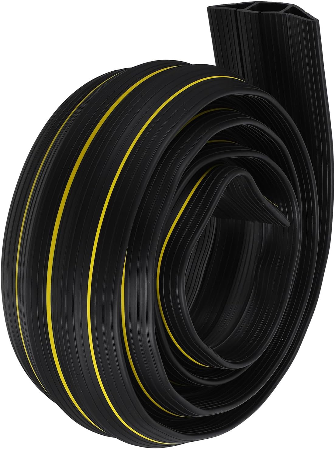 FUOYLOO Floor Cord Covers Channel with 3 Wire Slots Rubber Cable Hider Floor Cable Protector Self Cord Hider Cover for Home Office