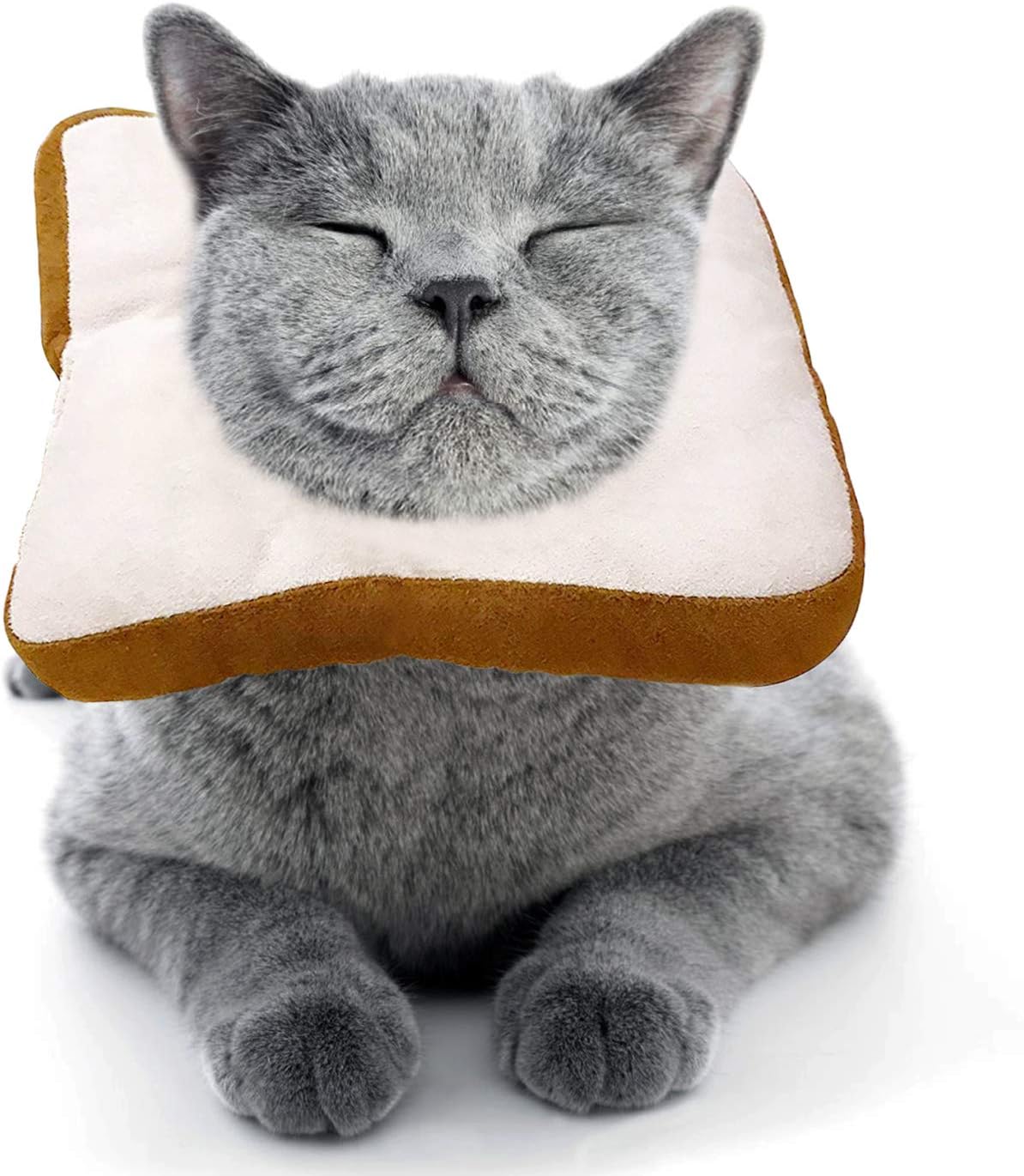 BWOGUE Adjustable Cat Cone Collar Cute Toast Neck Cone Recovery Collar After Surgery, Anti-Bite Lick Wound Healing, Soft Edge E-Collar…