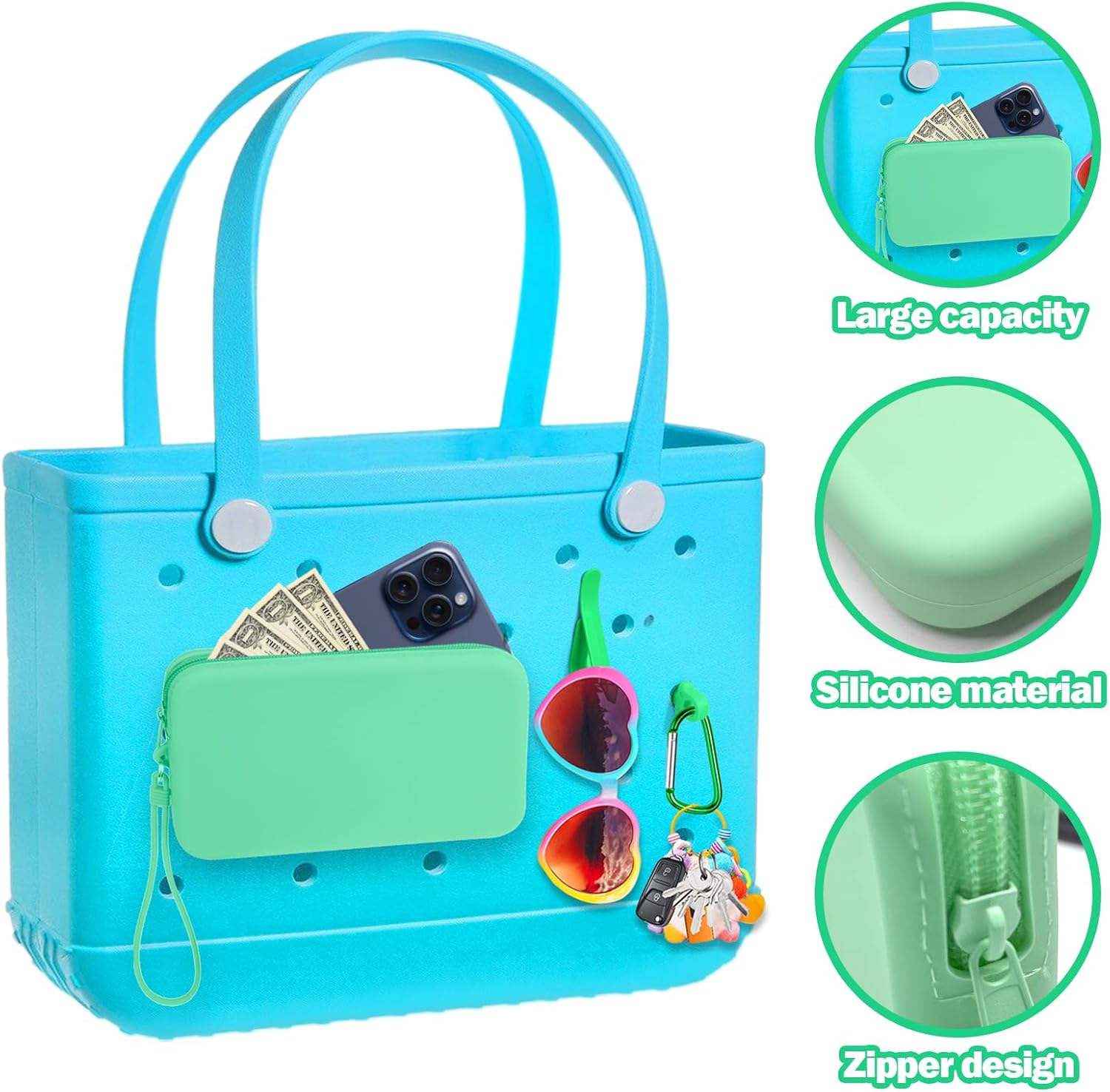 Mity rain Silicone Wallet for Bogg Bag Phone Holder