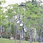 Pierres solaires de vent en extérieur Paw Print LED Vent Chime Lampe Couleur Changement de vent Chimes pour l'extérieur imperméable solaire Éclairage de vent pour extérieur Patio Jardin Décor