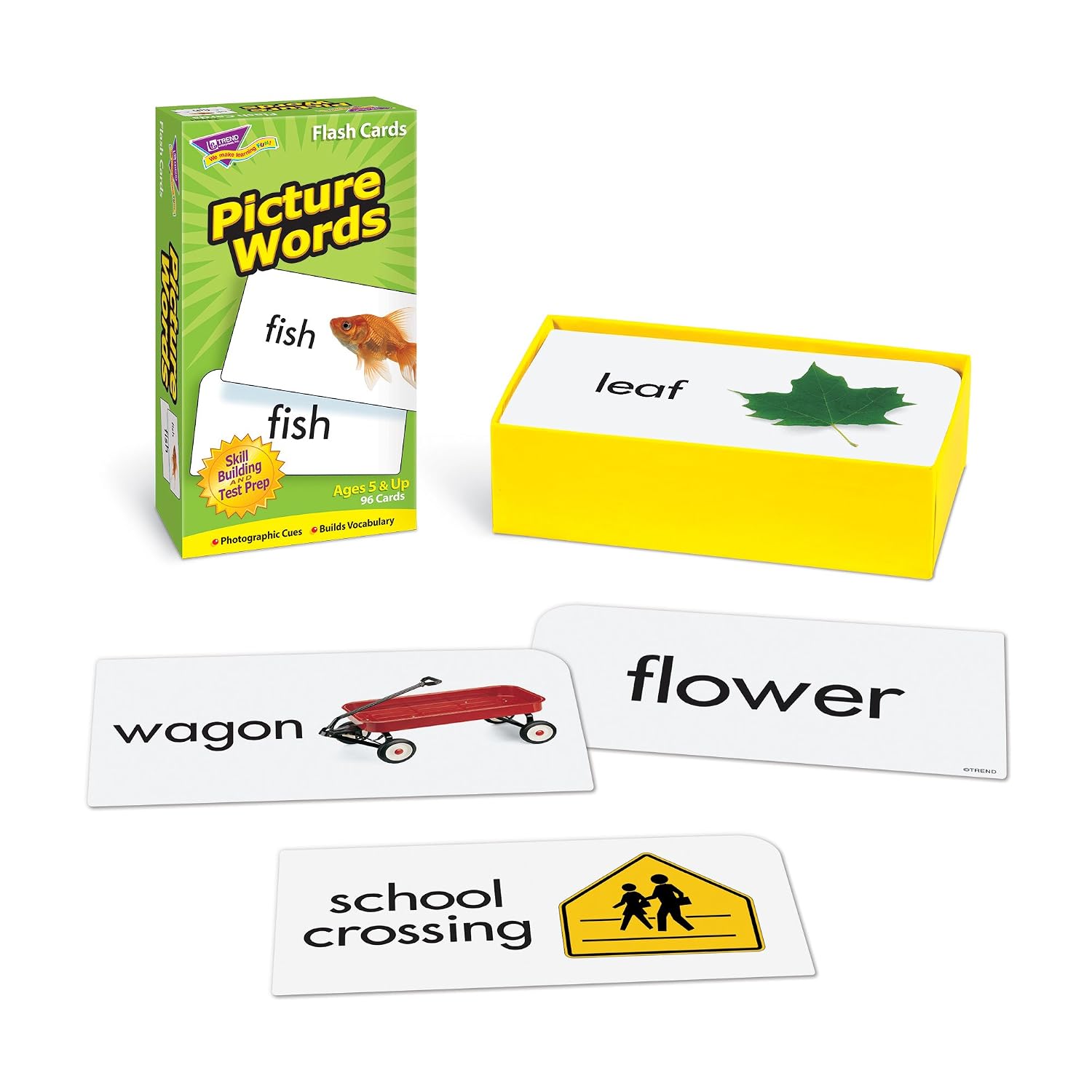 TREND ENTERPRISES, INC. T-53906 Picture Words Skill Drill Flash Cards Assortment 3" x 6"