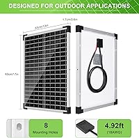 Vista 3 de Kit de panel solar 25W 12V Mantenedor de batería monocristalino con controlador de carga solar de 10 A y cable de extensión con clips de batería