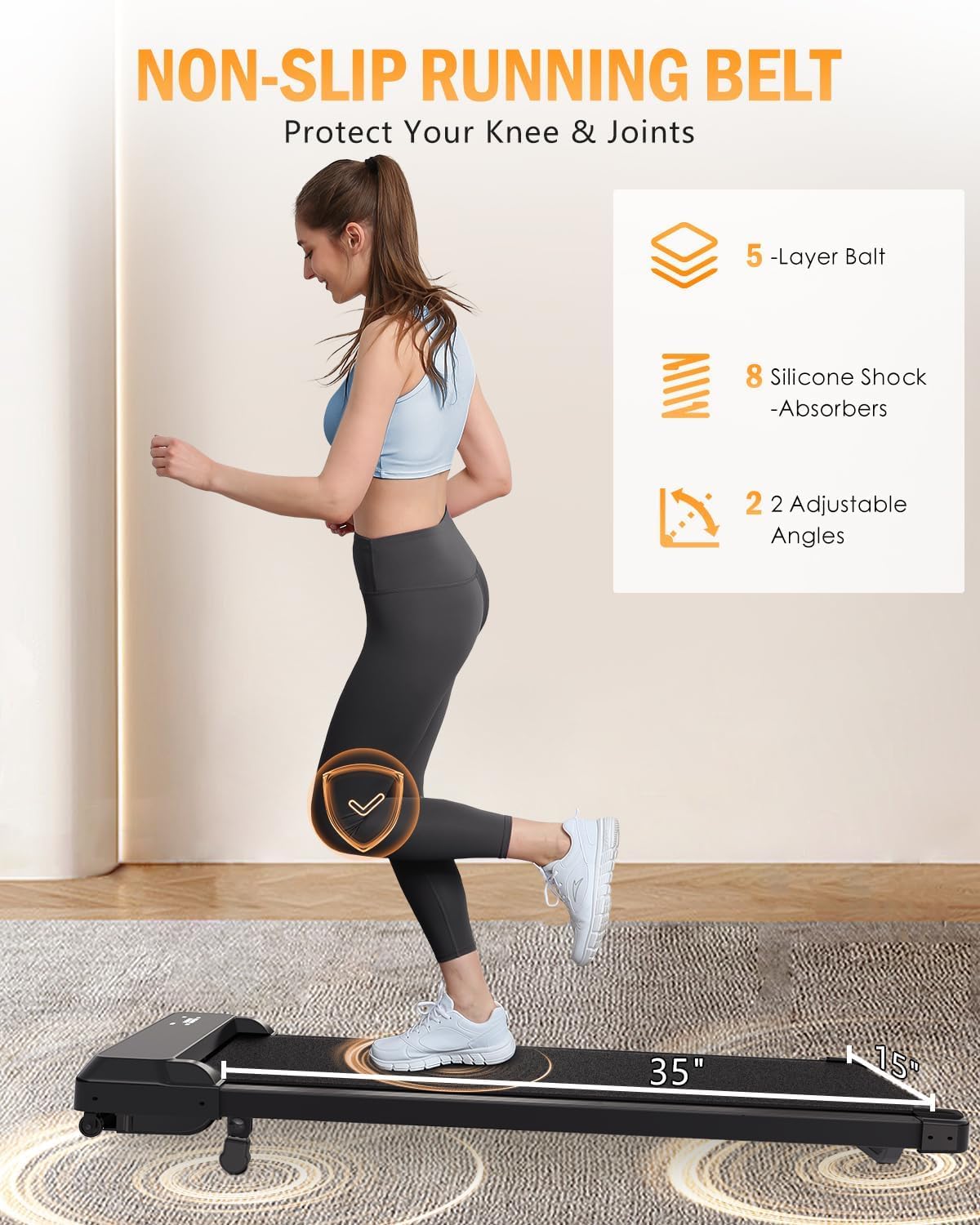 Walking Pad, Under Desk Treadmill for Home Office, 2 in 1 Walking Pad Treadmill with LED Display, 2.5 HP Quiet Walking Jogging Machine
