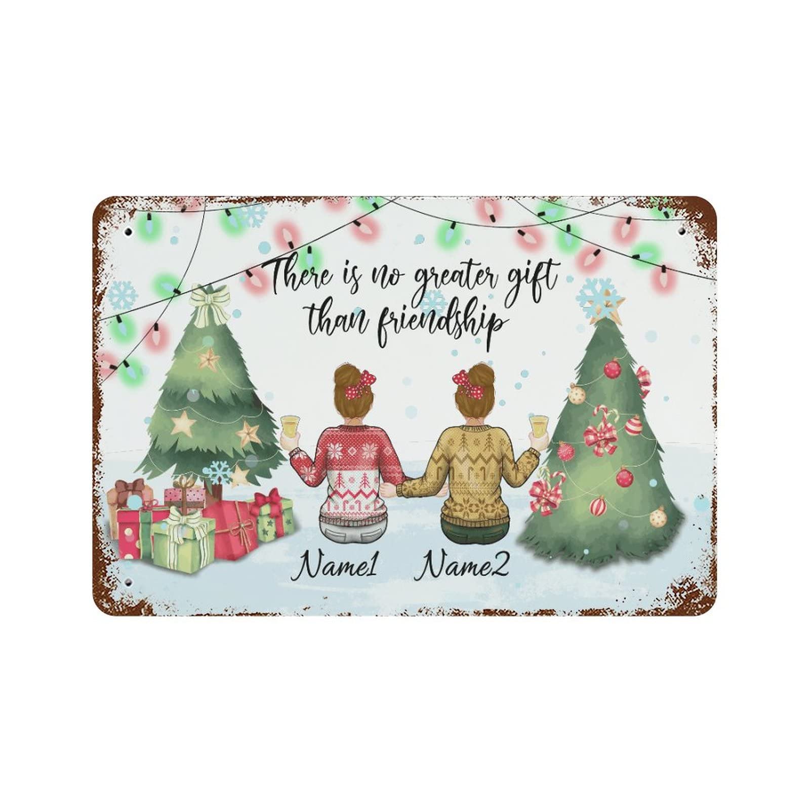 Lawn signs rétro en métal 30x45cm avec nom personnalisé de Noël