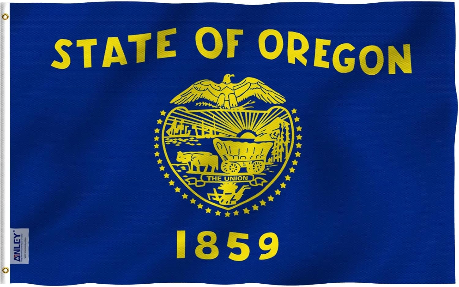 ANLEY Fly Breeze 3x5 Foot Oregon State Flag - Vivid Color and Fade Proof - Canvas Header and Double Stitched - Oregon OR Flags Polyester with Brass Grommets 3 X 5 Ft