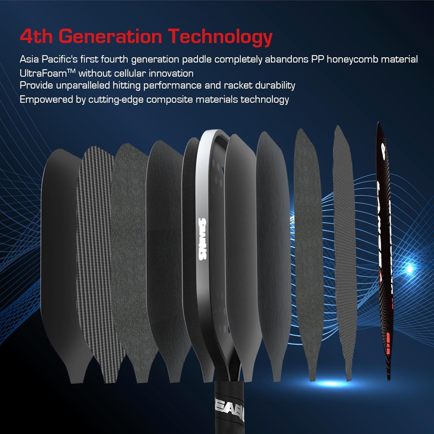 SEAENS Pickleball Paddles, USAP Approved, Five-Layer T700 Carbon Fiber, Gen 4 Pickleball Paddle with a 14mm 100% UltraFoam Core for Ultimate Spin & Consistency, Tournament Level Rackets
