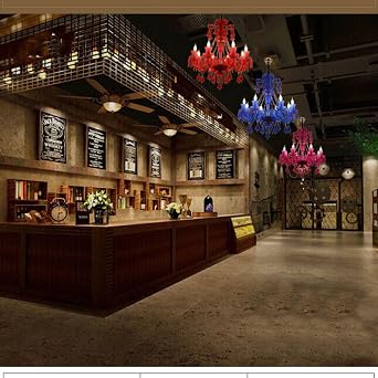 Braiton LED 8 Light Crystal Chandelier Light K9 Crystal Glass Chandelier Pendant Ceiling Lighting Fixture Raindrop Lamp for Bedroom,Dining Room,Living Room,Red,8 Lights