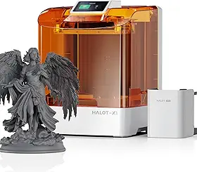 Creality Halot-X1 Combo Resin Impressora 3D, LCD Mono de 10,1" e 16K, 14×19 μm, Velocidade de 170 mm/h, Nivelamento Automático Totalmente Montado, Tamanho de Impressão Grande de 8,33*4,66*7,87 pol.